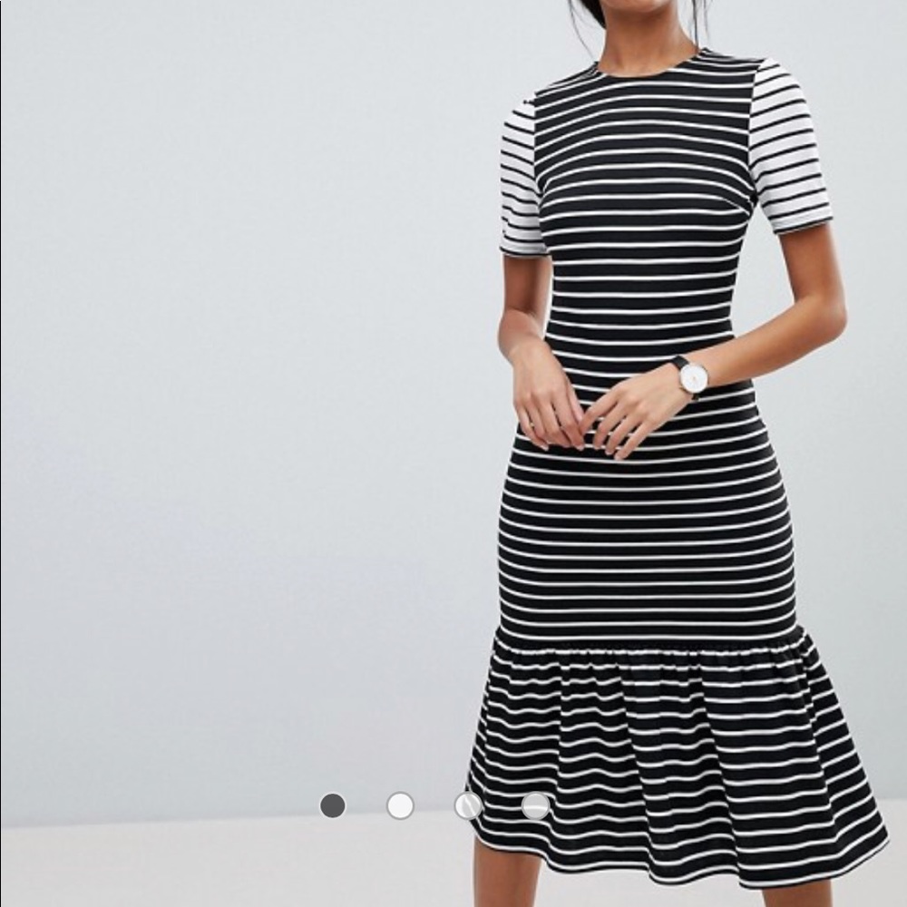 ASOS Midi Dress With Pep Hem